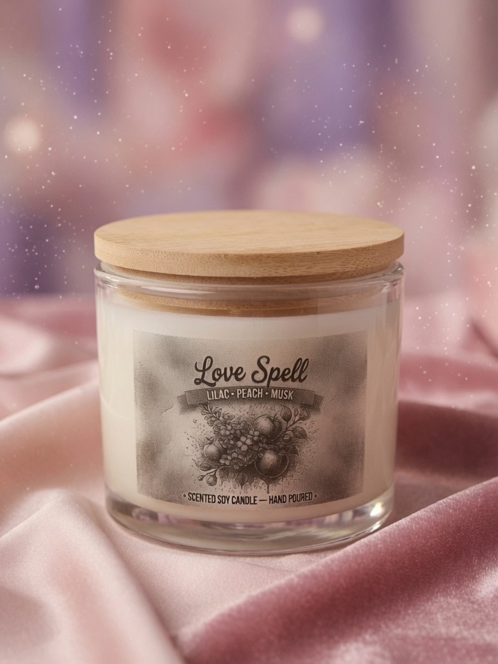 16oz Love Spell Soy 3-Wick Soy Wax Candle | Lilac Peach Musk Scent